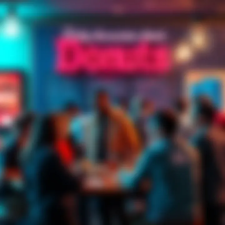 A vibrant community discussion with people sharing thoughts about donuts and engaging in conversation.