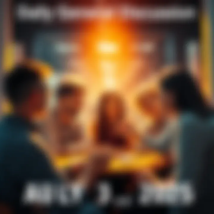 A diverse group of people discussing various topics, including donuts, in a friendly and engaging setting.