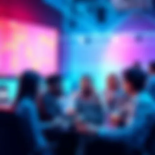 Group of people discussing trading strategies and events online