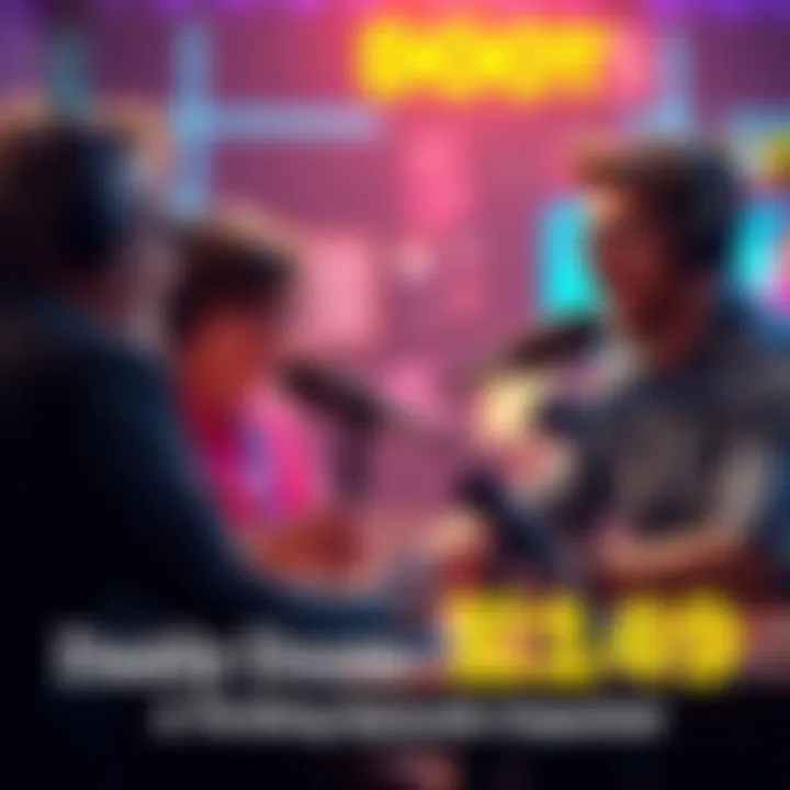 Daily Doots Podcast Cover Hosts discussing topics on a podcast episode with microphones and headphones