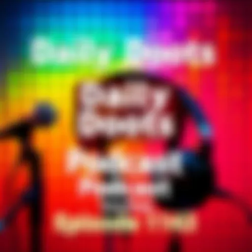 Cover of Daily Doots Podcast Episode 143 featuring microphones and headphones against a colorful background