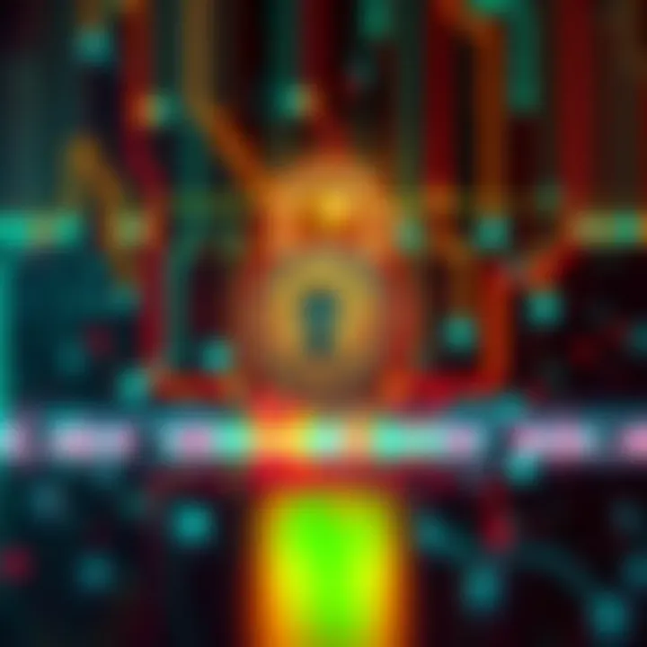 Graphic showing a lock and exposed login credentials related to Binance and social media accounts