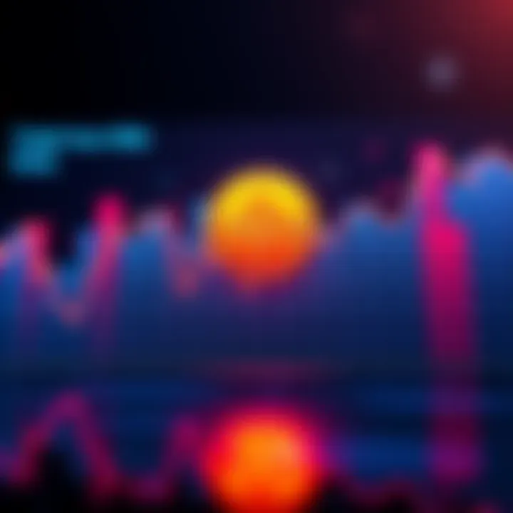 A graph showing a downward trend in cryptocurrency values with a Bitcoin symbol in the background