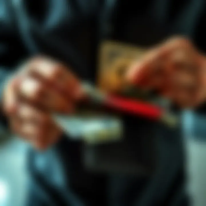 Declining Currency Value A person holding a wallet with cash that is losing value, representing declining purchasing power of government currencies.