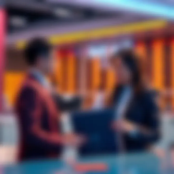 Dedicated Nexo Representative A dedicated representative assisting a client with trading services, showcasing personalized support in a financial setting.