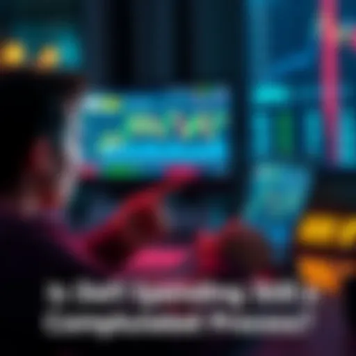 A person looking at a laptop displaying cryptocurrency charts, showing confusion while managing their DeFi transactions.
