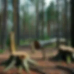 Deforestation in Finland Cleared forest area in Finland showing stumps and fallen trees