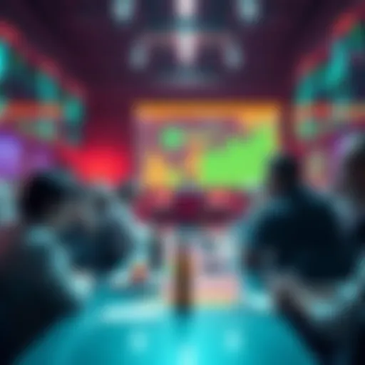 DigiByte community discussing updates on DigiDollar and ticker options with digital graphics in the background