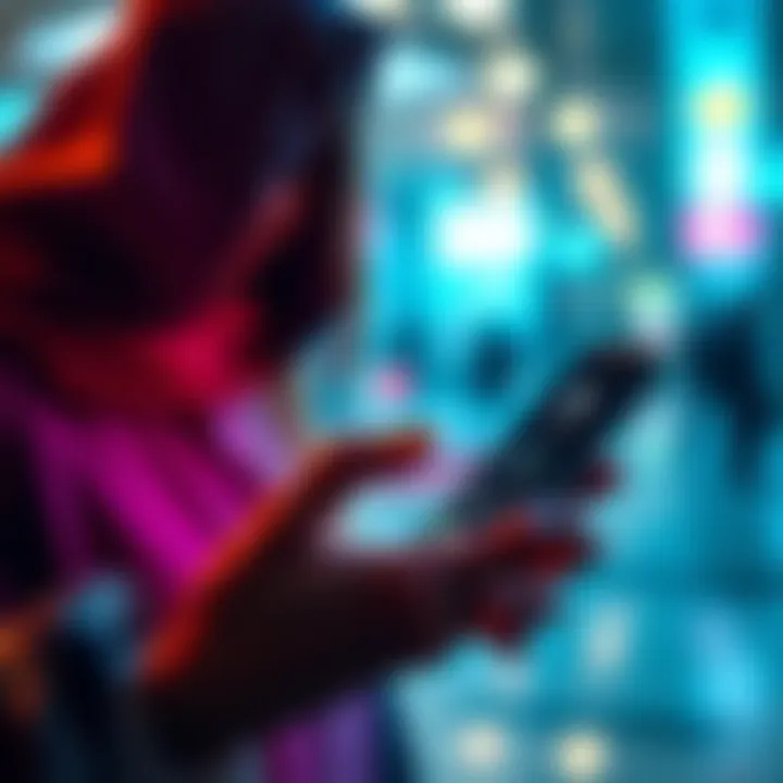 A person using a smartphone to access banking services, symbolizing the shift towards digital finance and alternative banking methods.