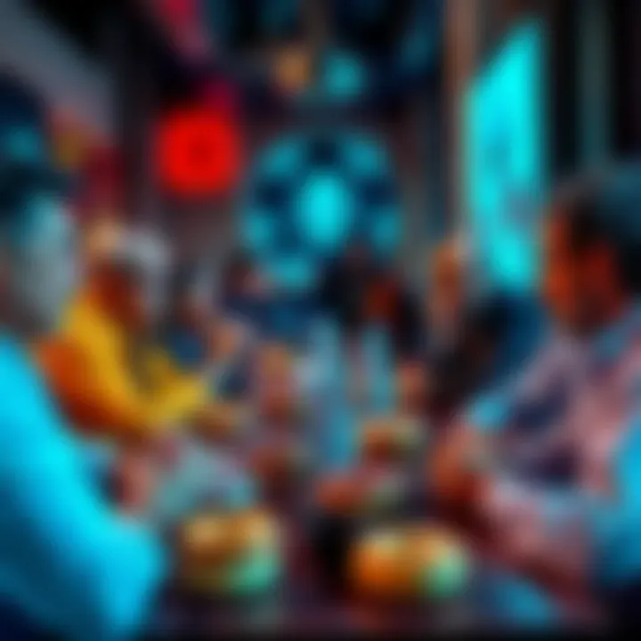 People engaging in a discussion about Ethereum and crypto, with donuts on a table.