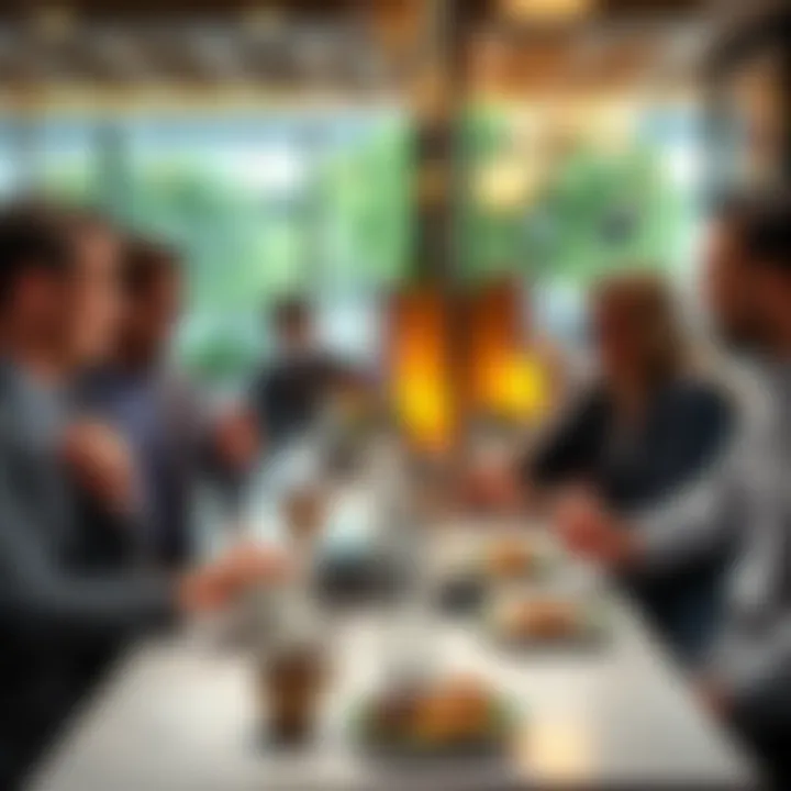 People engaging in a discussion about Ethereum and cryptocurrency with coffee and pastries on a table