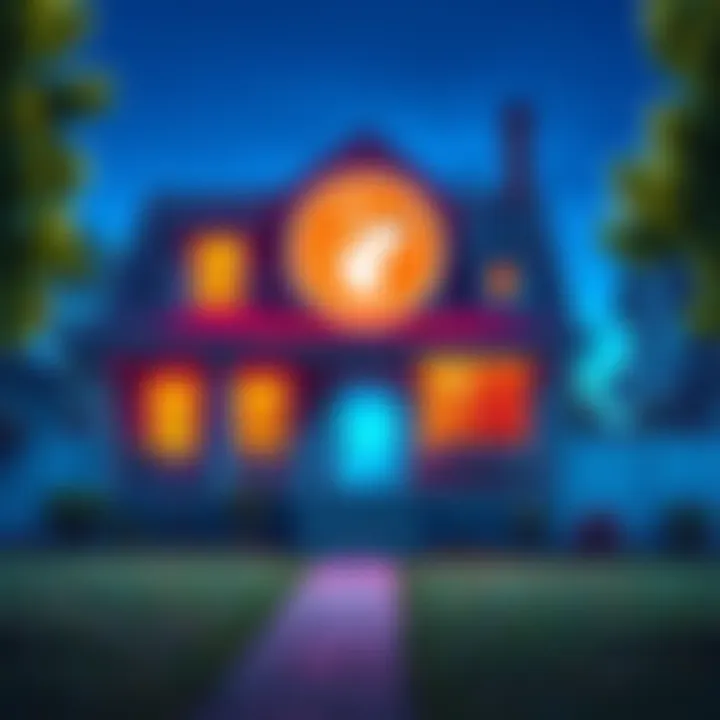 A house with a Dogecoin logo, symbolizing the acceptance of cryptocurrency for home loan applications.