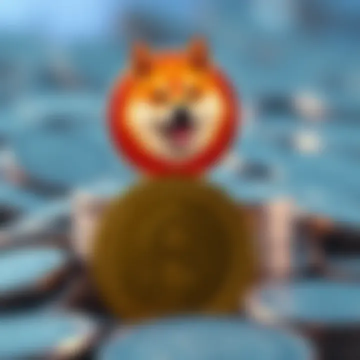 Doge and USD Coins A visual comparison of Dogecoin and US dollar coins, showing Dogecoin rising above the dollar sign, symbolizing its potential as a leading currency.