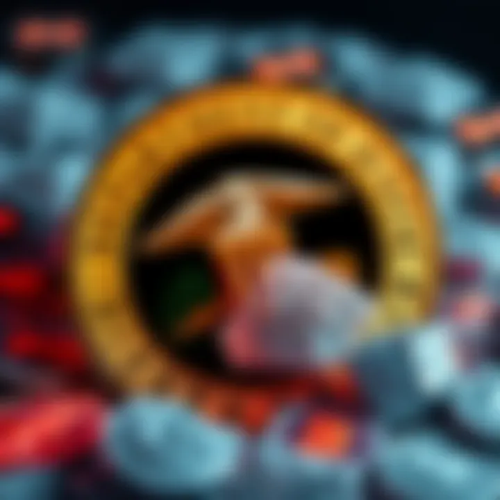 Department of Justice logo with a graphic of frozen cryptocurrency symbols representing the crackdown on scams