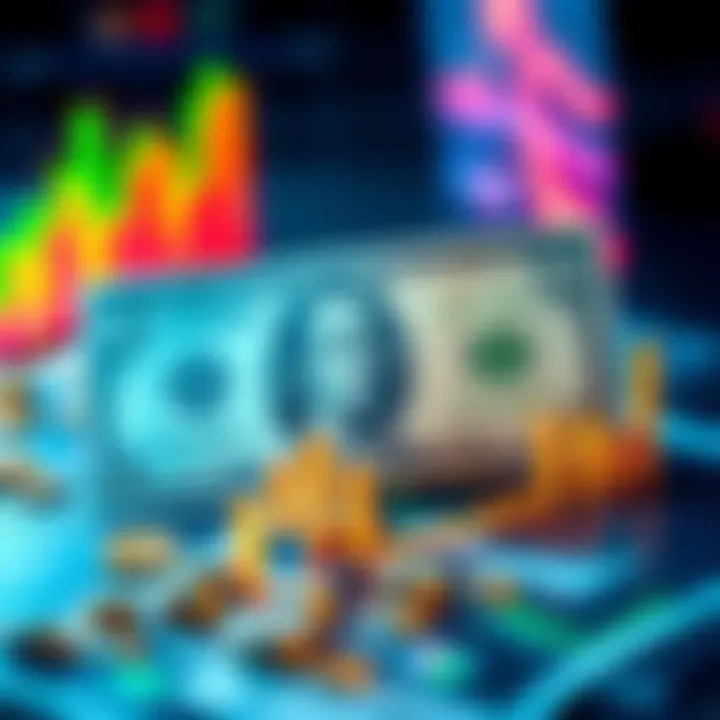 A visual representation of the US dollar alongside symbols of economic trends like graphs and charts.