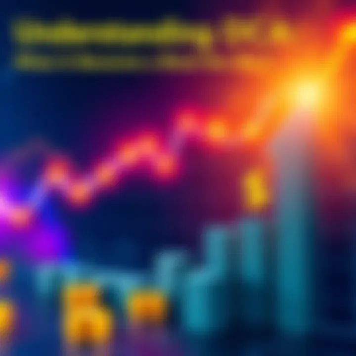 An illustration showing a chart with upward trends and dollar signs, representing investment and dollar-cost averaging.