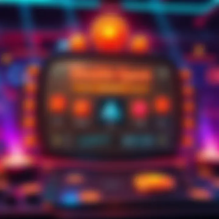 Graphic showing a vibrant game interface with NFTs and ADA coins, highlighting various levels and rewards in the Double Spent protocol.