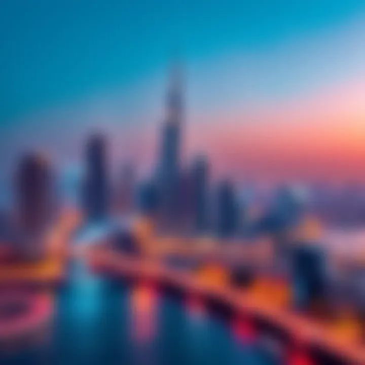 Dubai skyline with symbols of cryptocurrency payments and a partnership announcement