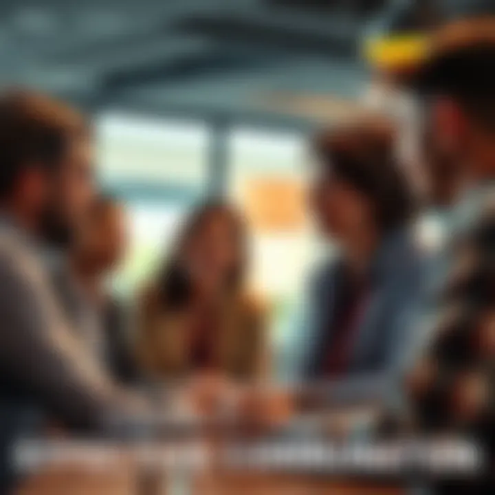 A group of people engaged in a conversation, sharing ideas and listening actively to one another.
