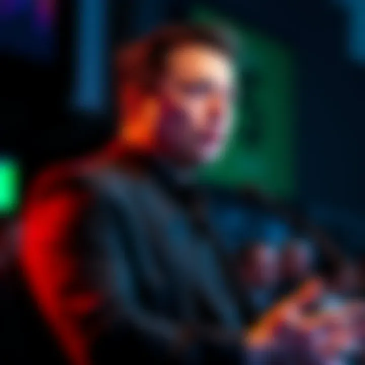 Elon Musk speaking at an event about cryptocurrency issues and market challenges