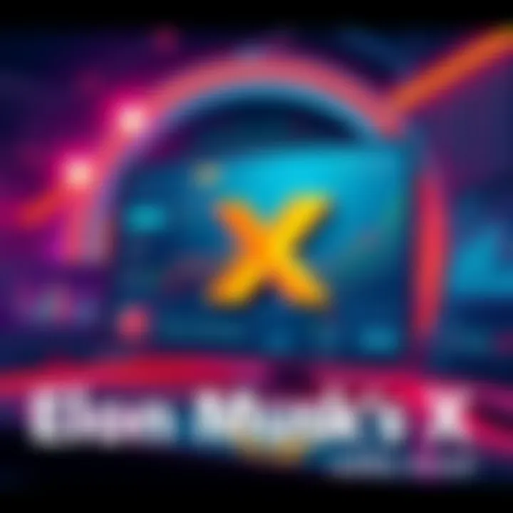 Illustration of Elon Musk's X platform showing cryptocurrency and stock trading features with Smart Cashtags interface