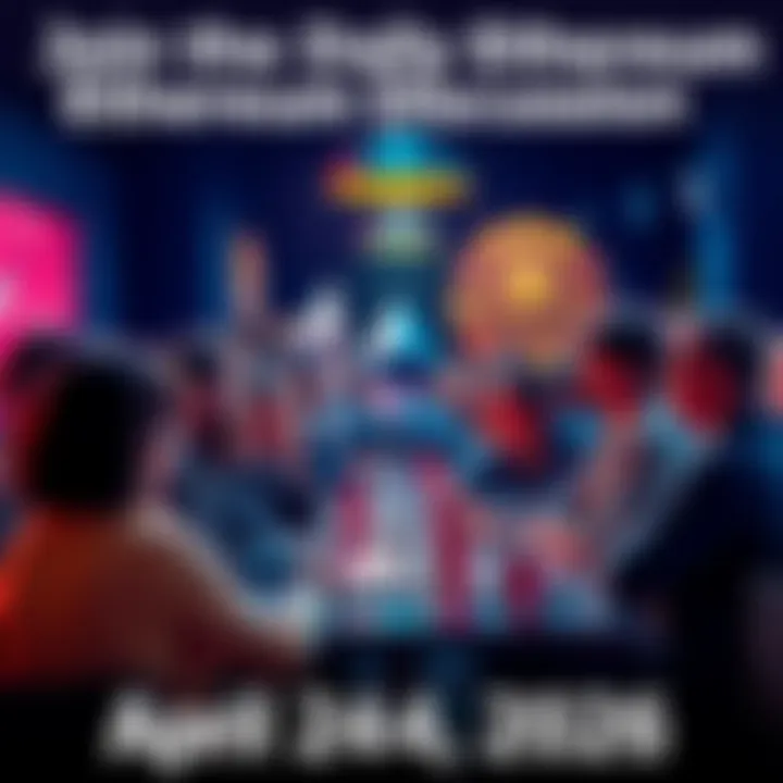 A group of people engaged in a lively discussion about Ethereum, sharing news and insights in a community setting.