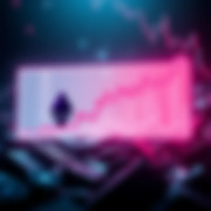 Graph showing a downward trend in Ethereum prices with a buy signal