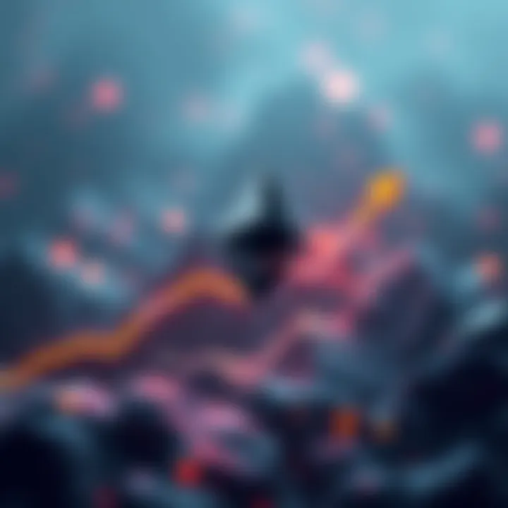 Graph showing the rising trend of Ethereum's price with upward arrows and a dollar sign