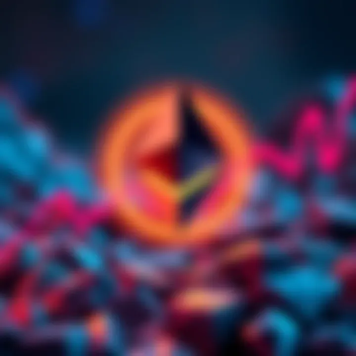 Ethereum logo with a rising graph and $4K figure