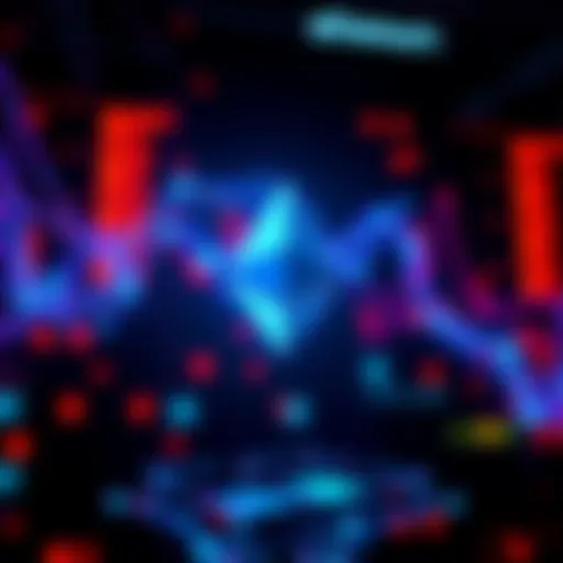 A visual representation of Ethereum's connection to AI projects and capital formation, showing financial growth through digital assets.