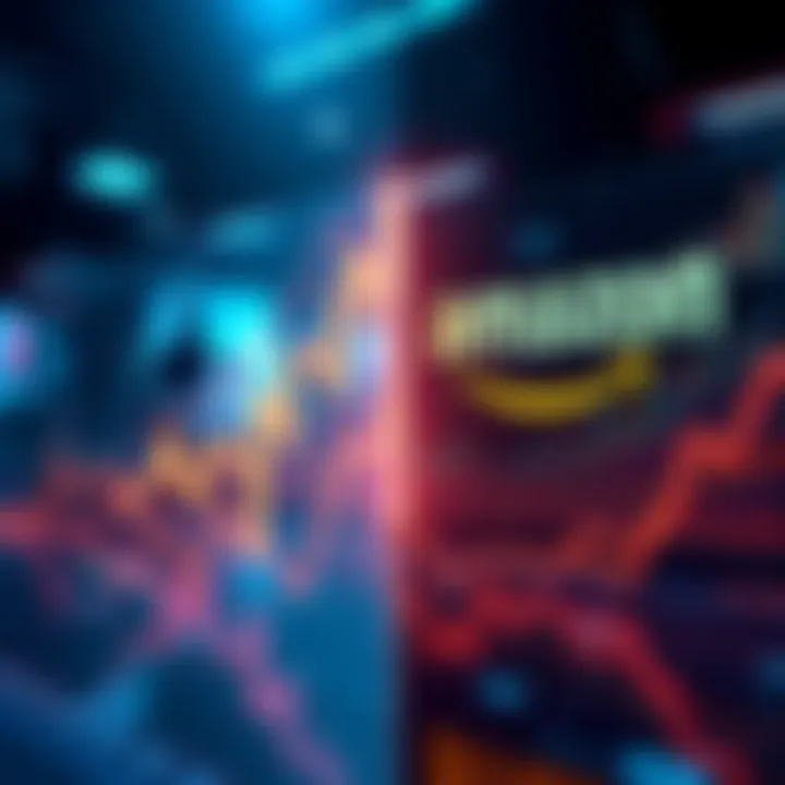 A visual comparison of Ethereum and Amazon's market positions in 2026 with graphs and charts.