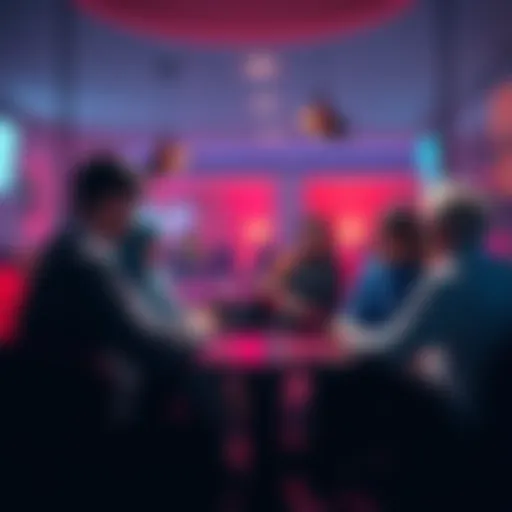 A group of people discussing Ethereum updates and news in a relaxed setting