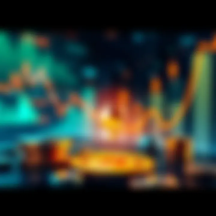 A visual representation of Ethereum's impact on modern finance, with digital currency symbols and graphs showing growth, symbolizing innovation and transformation.