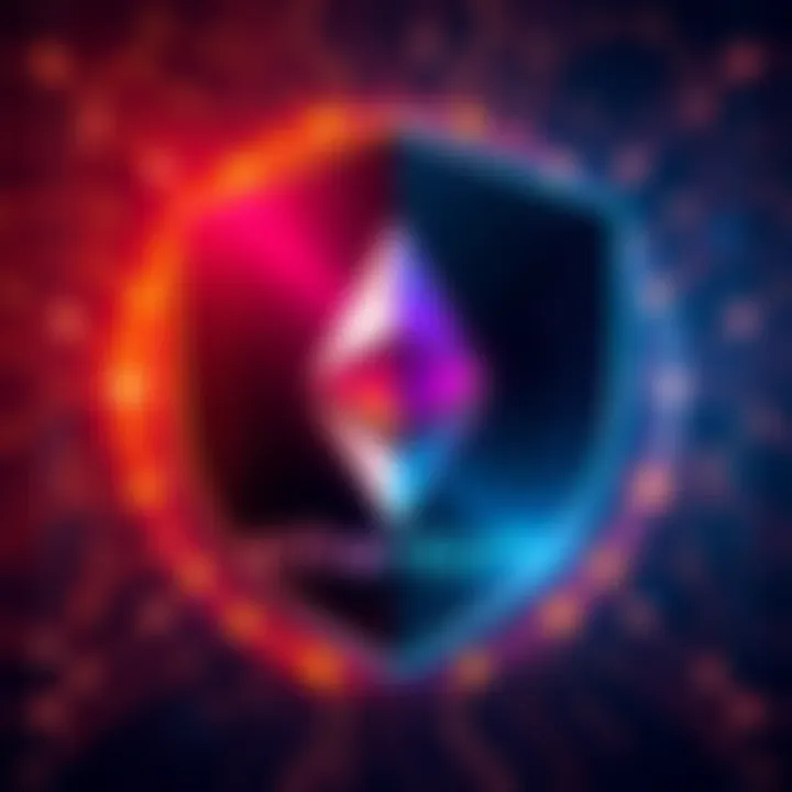 Illustration of the Ethereum Foundation's investment in open-source security with a digital shield and Ethereum logo