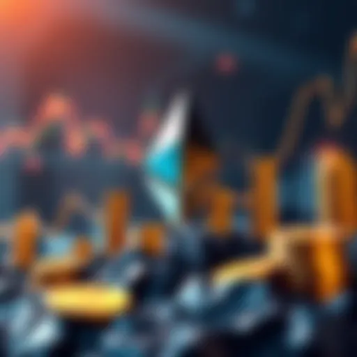 Illustration of Ethereum logo with rising graphs and coins, representing potential yield generation and institutional interest.