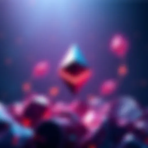 A visual representation of Ethereum's logo with upward arrows symbolizing growth, alongside elements representing the Glamsterdam Upgrade and institutional interest.