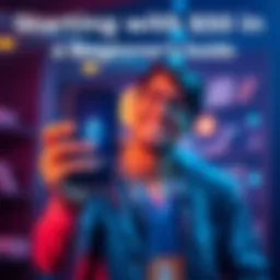 A beginner holding a smartphone with Ethereum logo, looking excited about crypto investing