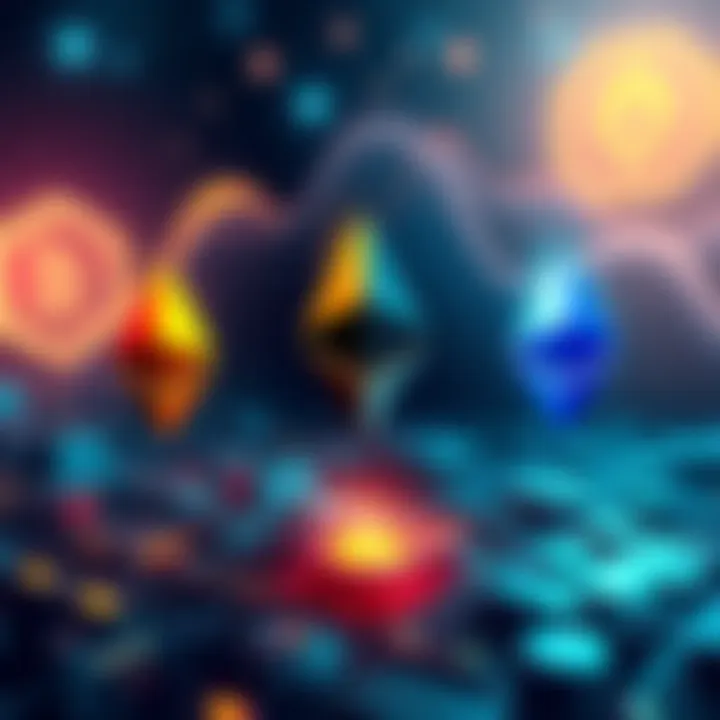 Illustration showing various Ethereum L2 chains like Base, Arbitrum, and Optimism, representing their different focuses in DeFi, gaming, and apps.