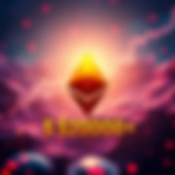 Ethereum logo with a price chart showing stability at $2000, surrounded by market activity symbols