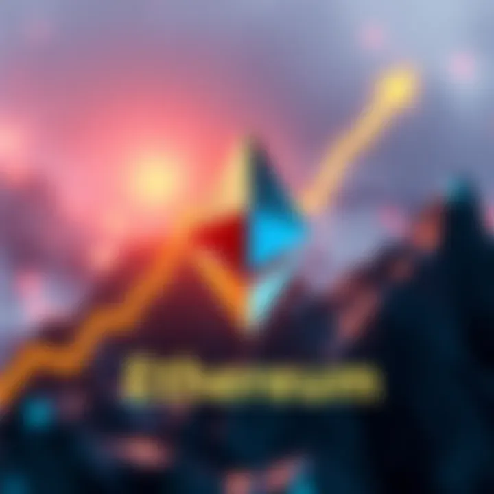 A graphic showing Ethereum's logo with an upward trend line and a bold prediction of $40,000.