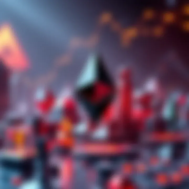 A graphic showing Ethereum's dominance in the tokenization of real-world assets, with a large Ethereum logo and visualizations of assets.