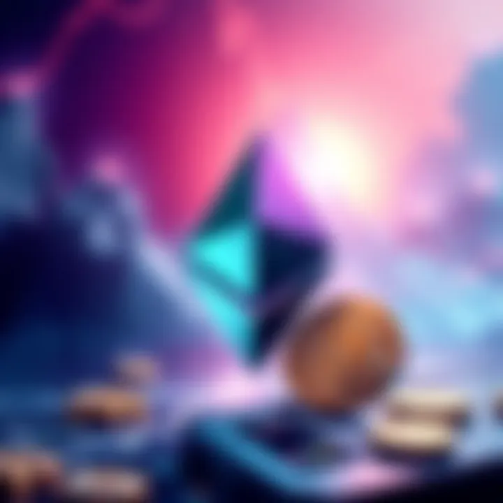 Illustration showing Ethereum's dominance in the tokenized assets market with a 61% share represented by a strong graphic of the Ethereum logo and token symbols.