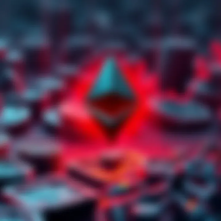 A visual representation of Ethereum upgrades with a price graph showing stagnation