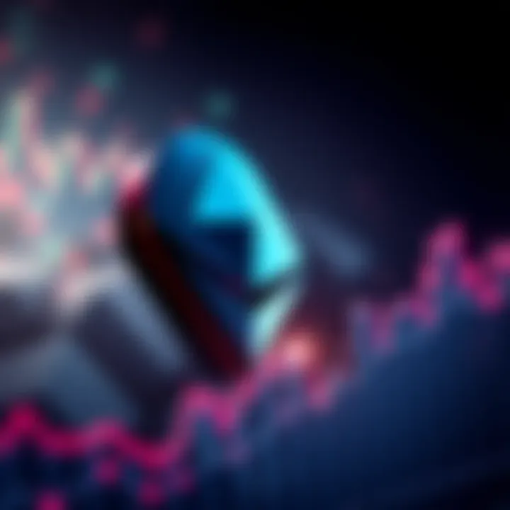 The Ethereum logo displayed alongside a graph showing an upward trend in investment value