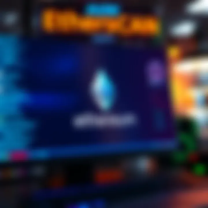 A warning graphic showing a computer screen with a caution symbol and Ethereum logo, indicating potential scams in crypto transactions.