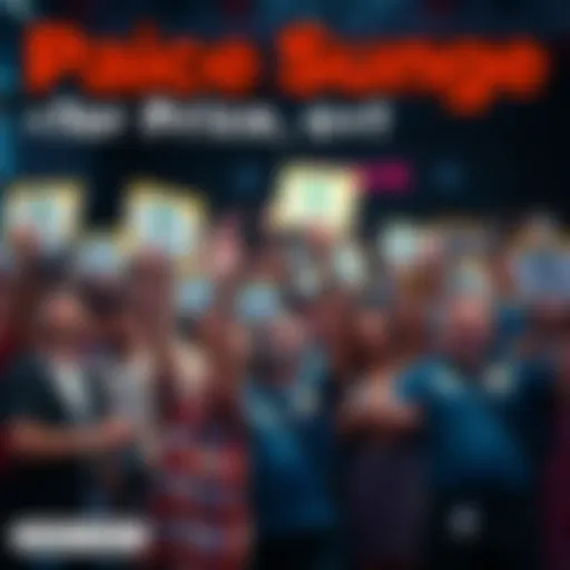 A group of enthusiastic people cheering and holding signs that say $1 and beyond, celebrating the anticipated price increase.