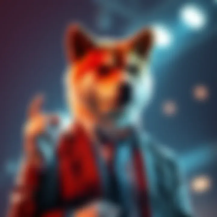 A financial expert confidently addressing concerns about Shiba Inu cryptocurrency investments.