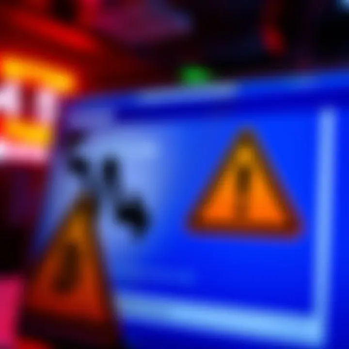 A graphic of a Facebook ad featuring a cryptocurrency logo and a warning sign, symbolizing the scam targeting people's wallets.