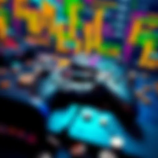 A graphic showing broken game controllers and coins scattered across a digital screen, symbolizing the failure of GameFi projects.