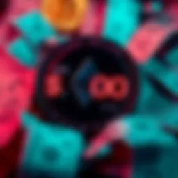 Visual representation of a scam involving fake stablecoins, highlighting the conversion to Ethereum, with money symbols in the background.